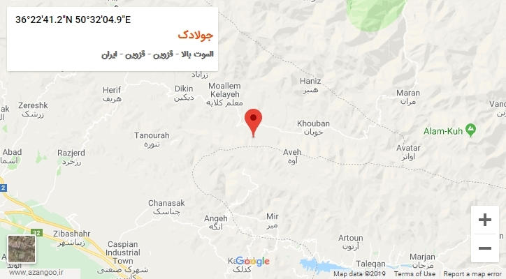 روستای جولادک بر روی نقشه