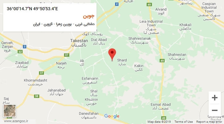 روستای جوین بر روی نقشه