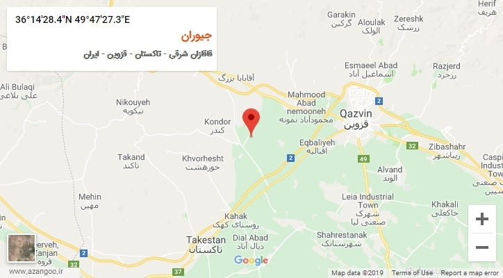 روستای جیوران بر روی نقشه