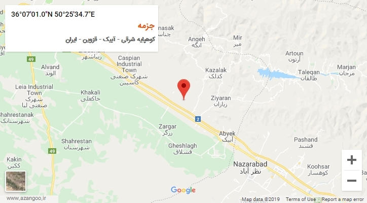 روستای جزمه بر روی نقشه