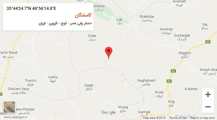 روستای کامشگان بر روی نقشه