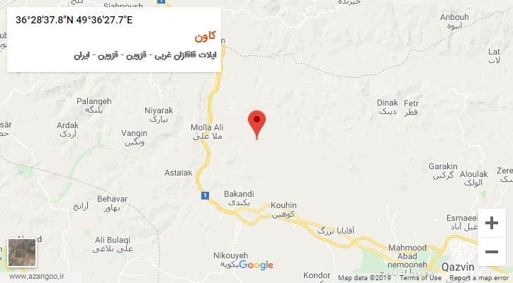 روستای کاون بر روی نقشه