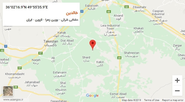 روستای خالدین بر روی نقشه