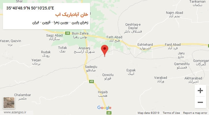 روستای خان آبادباریک اب بر روی نقشه