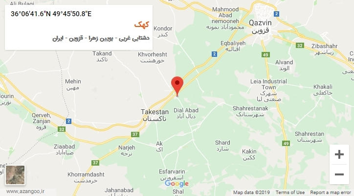روستای کهک بر روی نقشه