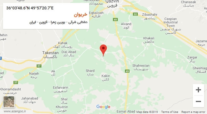 روستای خریوان بر روی نقشه