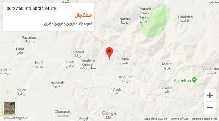 روستای خشکچال بر روی نقشه
