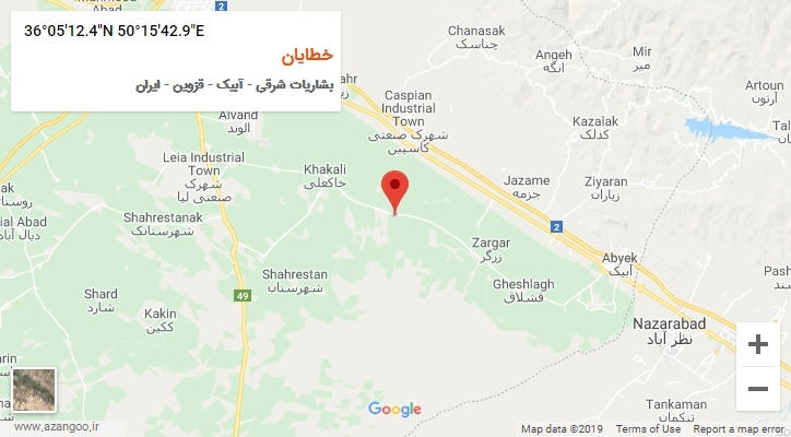 روستای خطایان بر روی نقشه