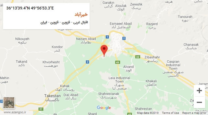 روستای خیرآباد بر روی نقشه