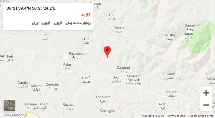 روستای کلایه بر روی نقشه