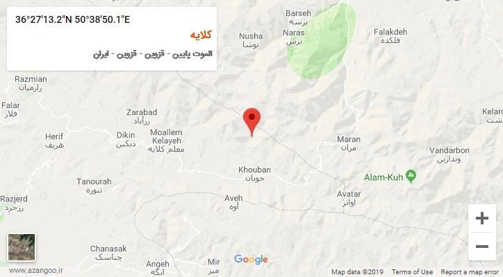 روستای کلایه بر روی نقشه