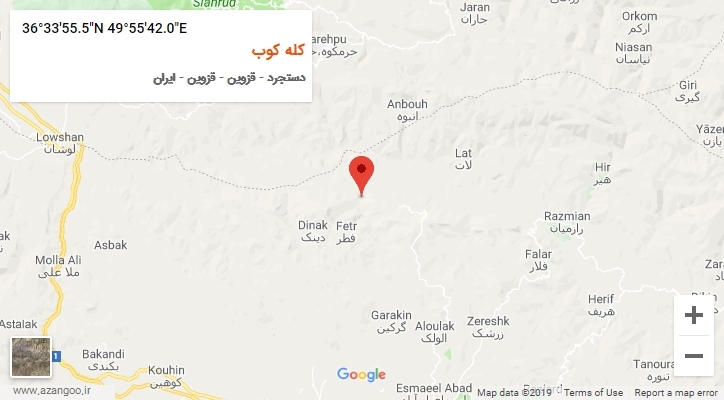 روستای کله کوب بر روی نقشه