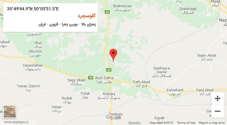 روستای کلوسجرد بر روی نقشه