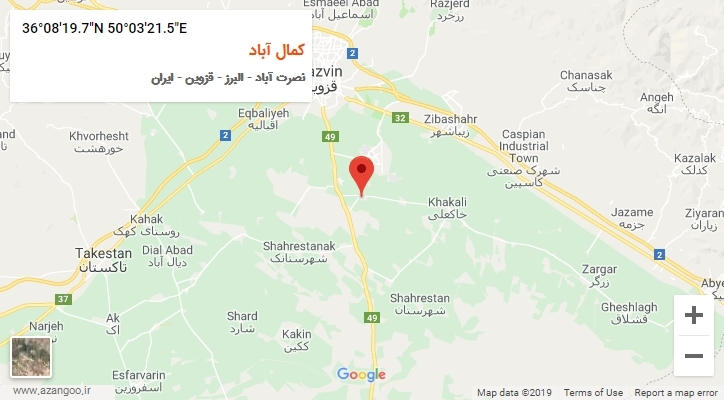 روستای کمال آباد بر روی نقشه