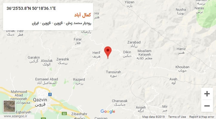 روستای کمال آباد بر روی نقشه