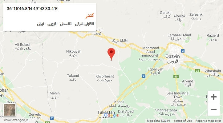 روستای کندر بر روی نقشه