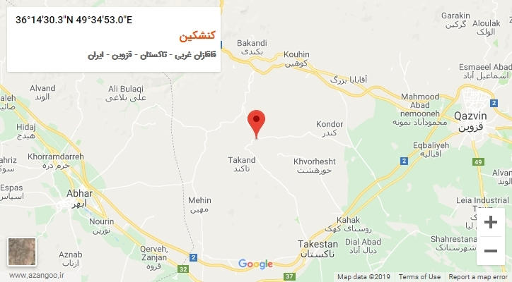 روستای کنشکین بر روی نقشه