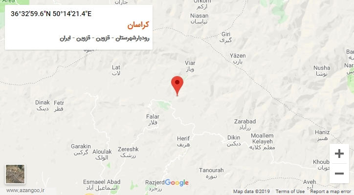 روستای کراسان بر روی نقشه