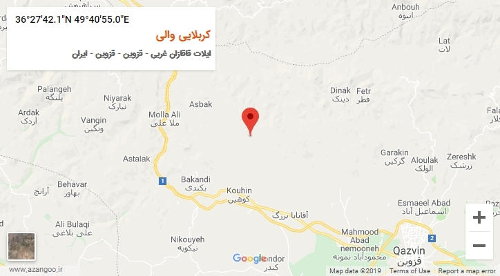 روستای کربلایی والی بر روی نقشه