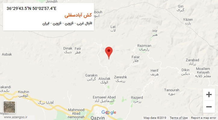 روستای کش آبادسفلی بر روی نقشه