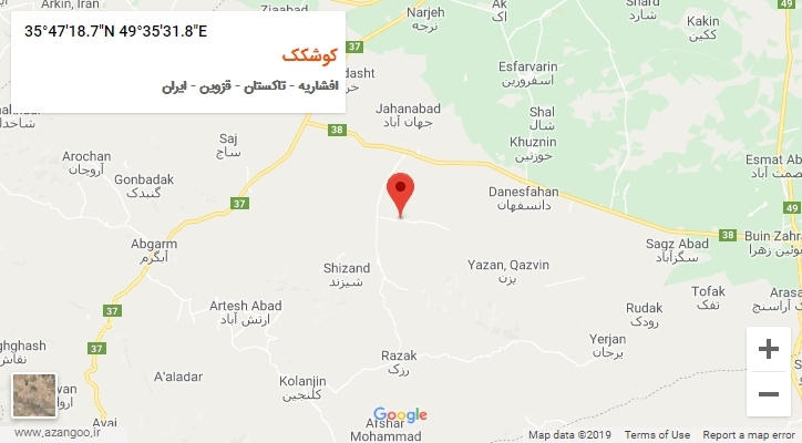 روستای کوشکک بر روی نقشه