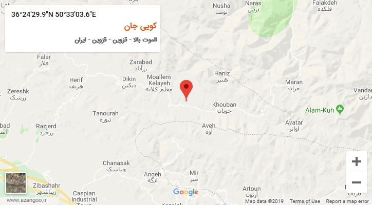 روستای کویی جان بر روی نقشه