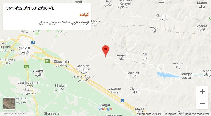 روستای کیاده بر روی نقشه