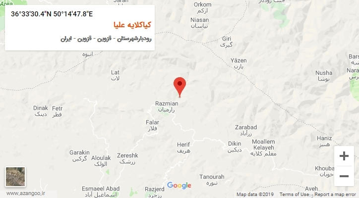 روستای کیاکلایه علیا بر روی نقشه