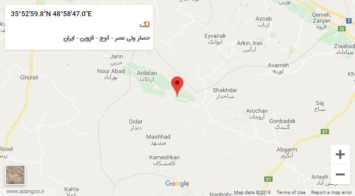 روستای لک بر روی نقشه
