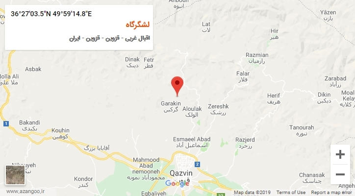 روستای لشگرگاه بر روی نقشه
