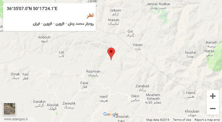 روستای لطر بر روی نقشه