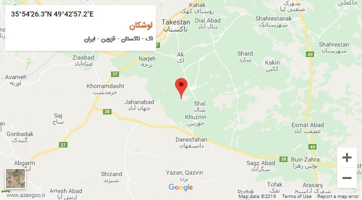روستای لوشکان بر روی نقشه