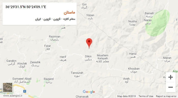 روستای ماستان بر روی نقشه