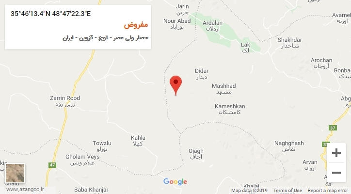 روستای مفروض بر روی نقشه