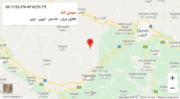 روستای مهدی آباد بر روی نقشه
