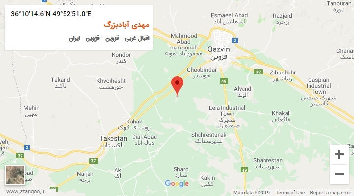 روستای مهدی آبادبزرگ بر روی نقشه