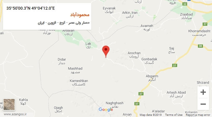 روستای محمودآباد بر روی نقشه