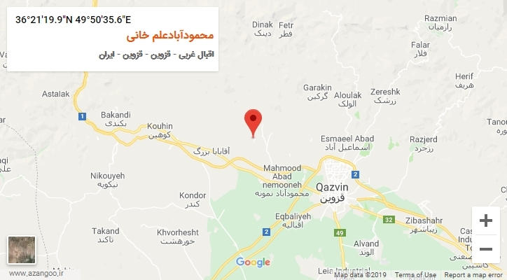 روستای محمودآبادعلم خانی بر روی نقشه