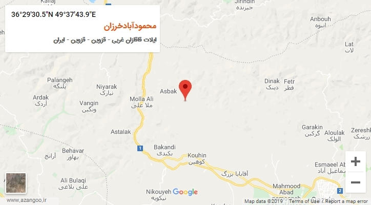 روستای محمودآبادخرزان بر روی نقشه