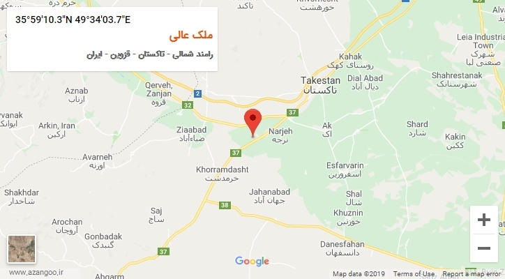روستای ملک عالی بر روی نقشه