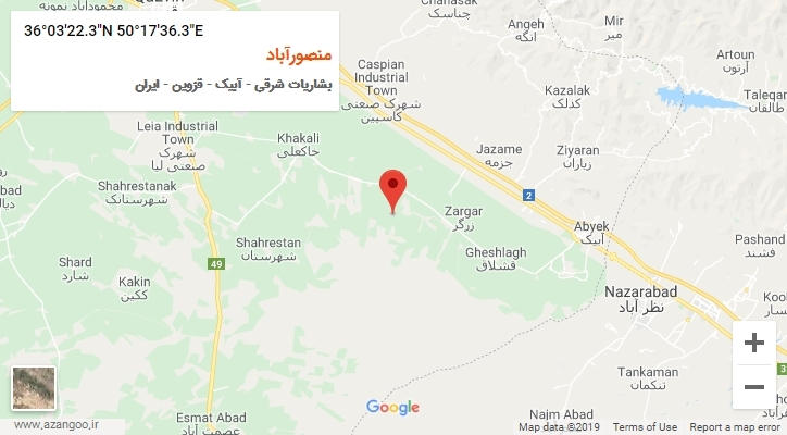 روستای منصورآباد بر روی نقشه