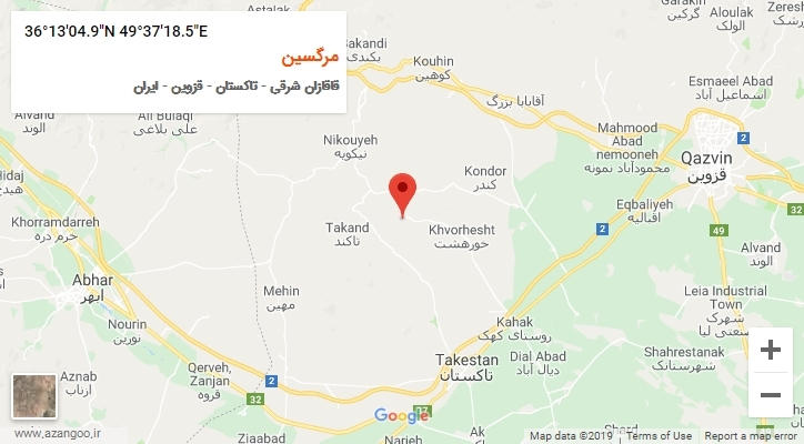 روستای مرگسین بر روی نقشه