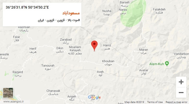 روستای مسعودآباد بر روی نقشه