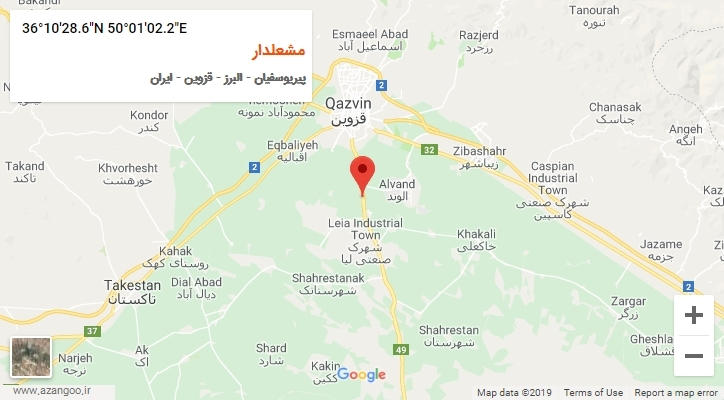 روستای مشعلدار بر روی نقشه