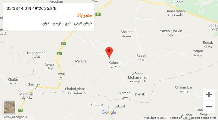 روستای مصرآباد بر روی نقشه