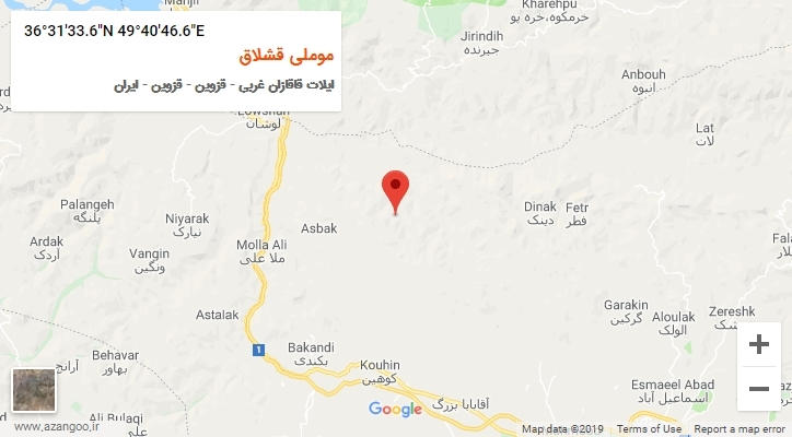 روستای موملی قشلاق بر روی نقشه