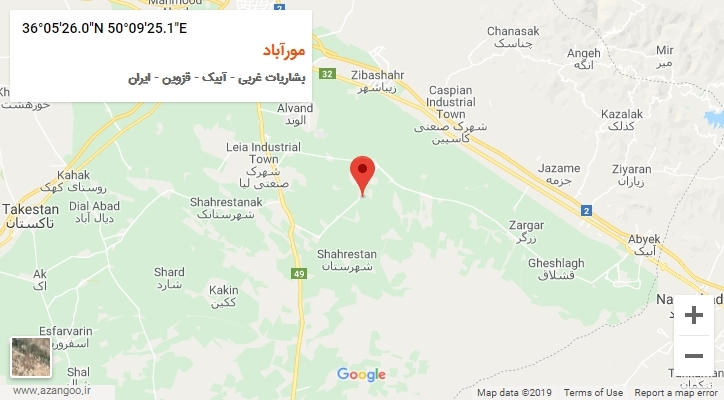 روستای مورآباد بر روی نقشه