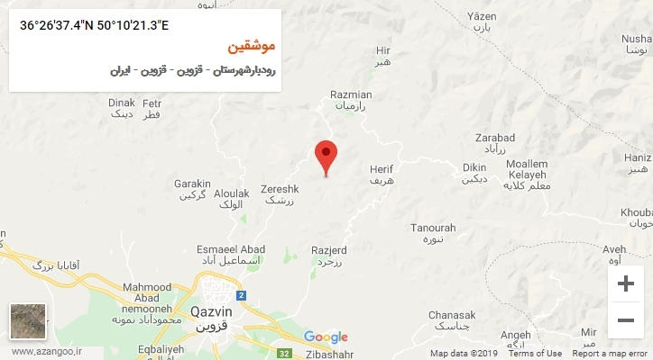 روستای موشقین بر روی نقشه