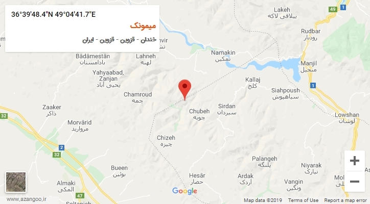 روستای میمونک بر روی نقشه