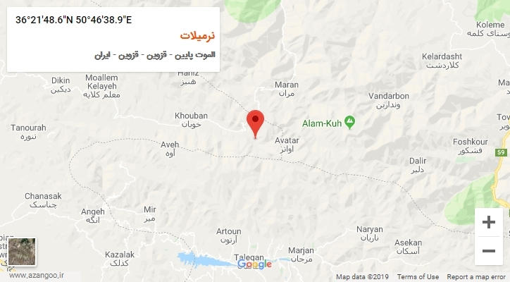 روستای نرمیلات بر روی نقشه